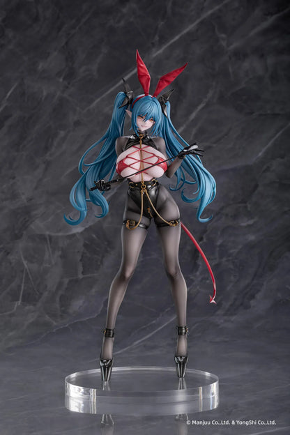 Azur Lane Regensburg The Dark Dragon’s Dungeon 1/6 scale figure with black bodysuit, red accents, and flowing teal twin-tails