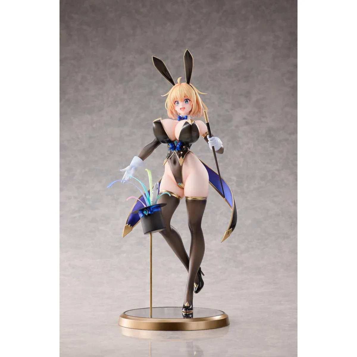 Nadare Takamine Illustration Sophia F. Shirring Magician Bunny Ver. 1/6 scale figure wearing a glossy black magician bunny outfit with a top hat and colorful ribbon effects