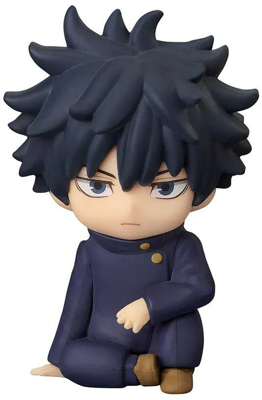 Jujutsu Kaisen Nendoroid Plus Megumi Fushiguro rubber mascot chibi figure with spiky black hair seated pose