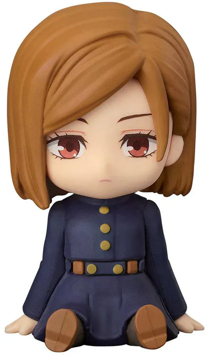Jujutsu Kaisen Nendoroid Plus Nobara Kugisaki rubber mascot chibi figure seated with brown hair and school uniform