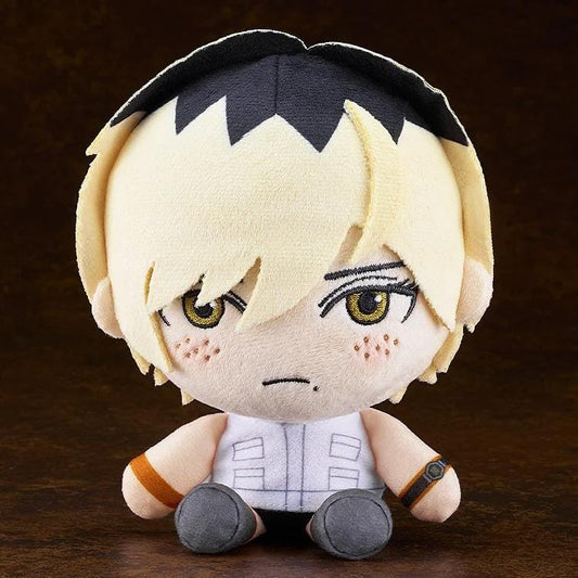 Silent Hill Heather Mason rerelease plushie with short blonde hair, dark roots, golden eyes, a white vest, and gray skirt.