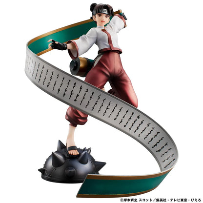 Naruto Shippuden Naruto Gals Tenten Figure with a large flowing ninja scroll and dynamic battle pose