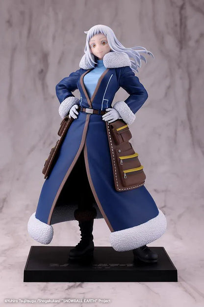 Ao Nogi figure standing with hands on hips on a black base, wearing a long navy coat with white trim and brown utility pockets.