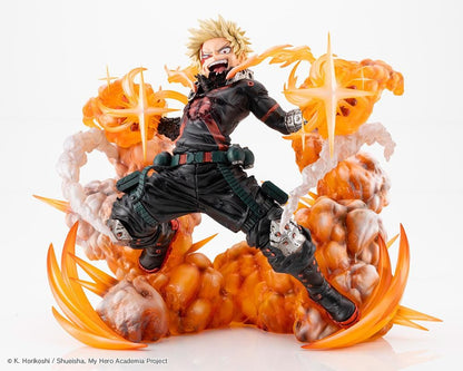 My Hero Academia ArtFX J Katsuki Bakugo Final Season Ver. 1/8 Scale Figure with explosive orange battle effects and hero costume