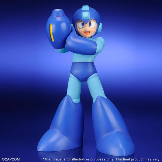 Mega Man Gigantic Series figure with interchangeable head parts helmet on and off blue armor