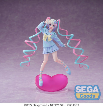 NEEDY GIRL OVERDOSE XStellar OMGkawaiiAngel Figure with pastel sailor outfit, pink and blue twin tails, and heart-shaped base