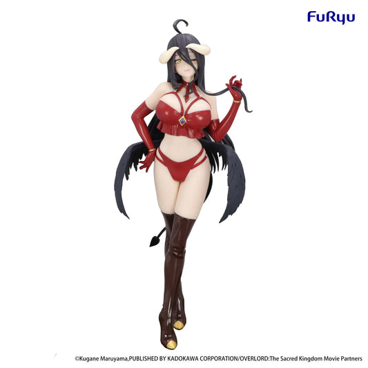 Overlord BiCute Dark Albedo Red Ver Figure with red outfit, black wings, horn details, and glossy thigh-high boots