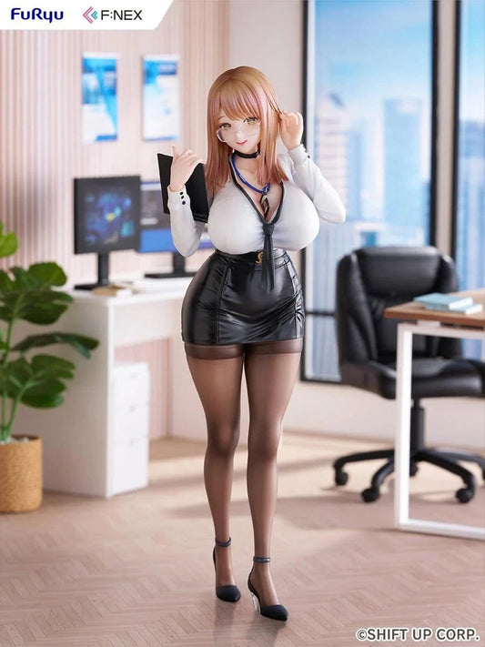 Goddess of Victory Nikke F:NEX Emma Office Therapy Ver. 1/7 Scale Figure featuring Emma in a white blouse and black skirt standing in an office setting