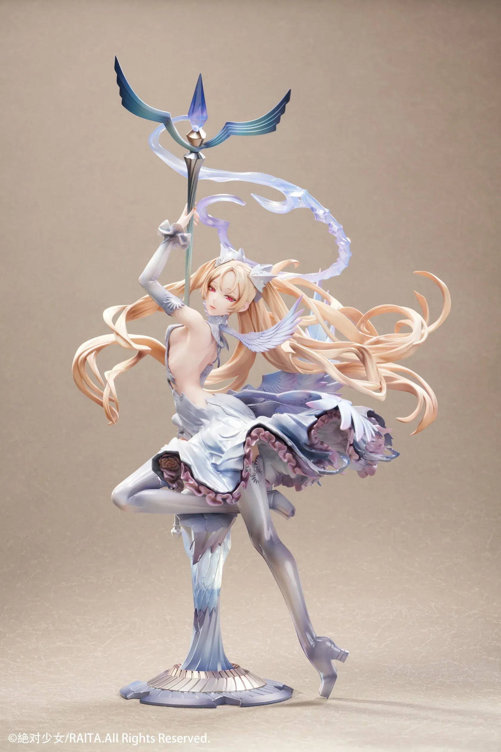Zettai Junpaku Mahou Shoujo Kotone Sasaki 1/7 scale figure holding staff with flowing hair and magical effects