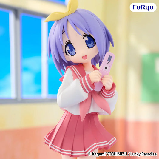 Lucky Star Trio-Try-iT Tsukasa Hiiragi figure by FuRyu in school uniform holding phone