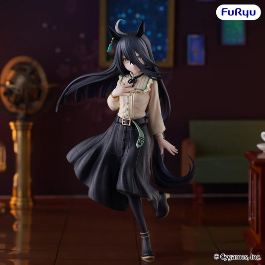 Uma Musume Pretty Derby Trio-Try-iT Manhattan Cafe Figure reissue featuring Manhattan Cafe with long dark hair, horse ears, casual outfit, and flowing skirt