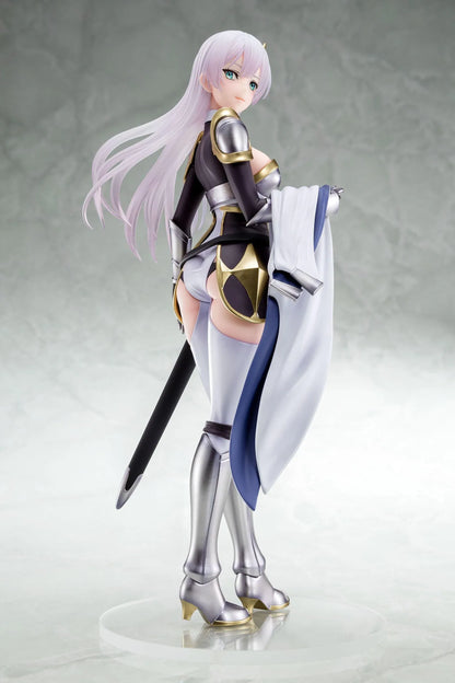 Old Country Bumpkin to Master Swordsman Allucia Citrus 1/6 Scale Figure with pale lavender hair, silver armor, sword accessory, cape, and clear display base