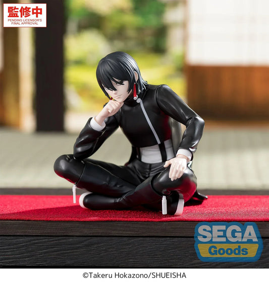 Hiyuki Kagari perching figure from Kagurabachi sitting pose with black outfit on display base