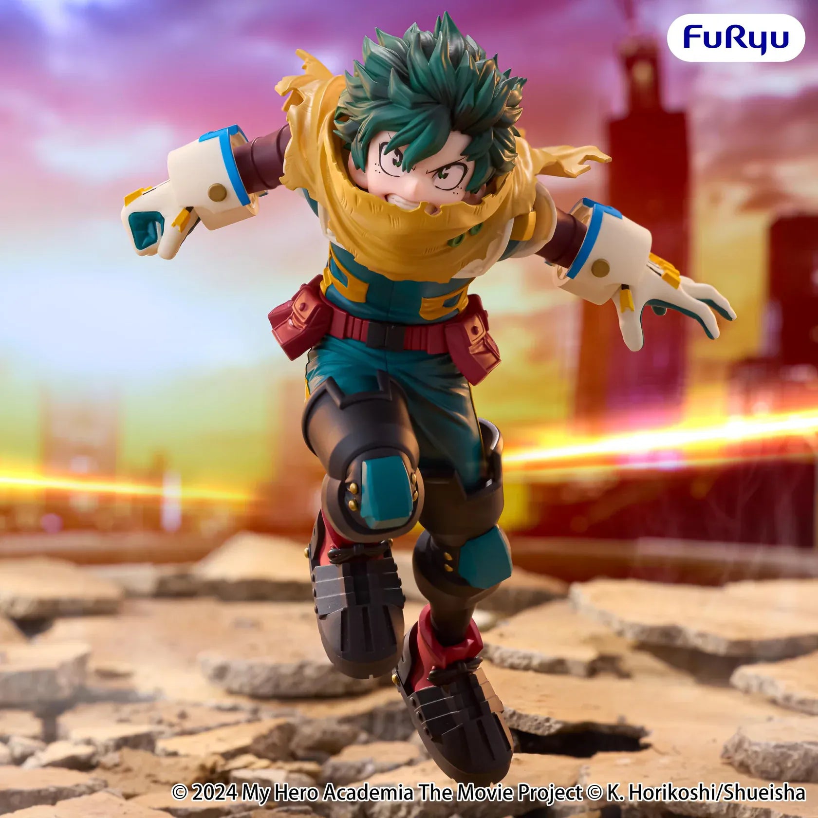 My Hero Academia You’re Next Muchute Izuku Midoriya figure in his hero costume running forward in a dynamic action pose