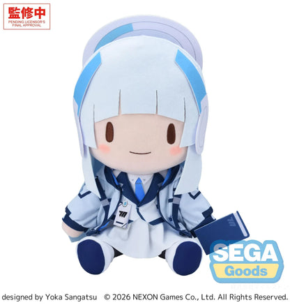 Blue Archive Fuwa Petit Noa BIG Plush with light blue hair, headset, school outfit, and cute chibi plush design