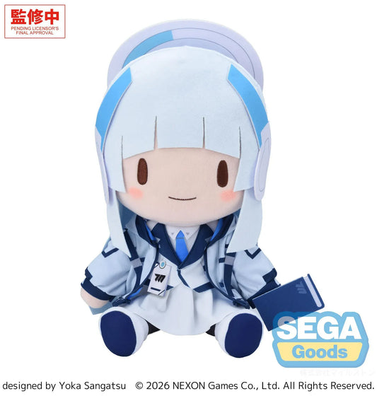 Blue Archive Fuwa Petit Noa BIG Plush with light blue hair, headset, school outfit, and cute chibi plush design