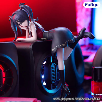 Ame-chan Noodle Stopper figure featuring a dark ponytail, black and burgundy outfit, platform shoes, and a relaxed reclining pose.