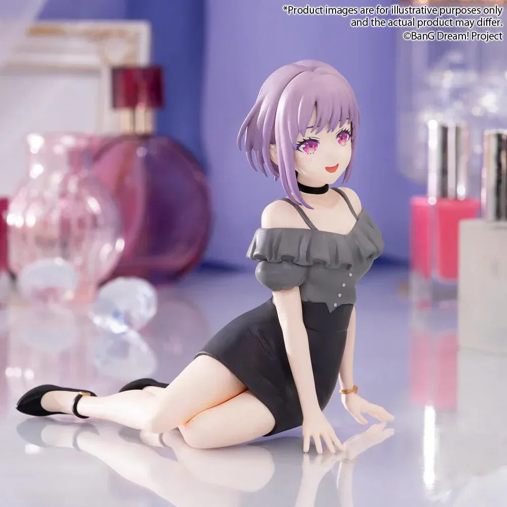 BanG Dream Ave Mujica Nyamu Yutenji Casual Outfit Ver Premium Figure seated in black dress with short purple hair