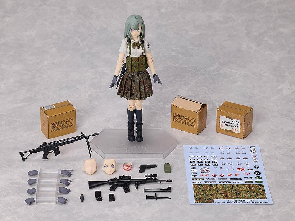 Little Armory figma Ena Toyosaki ver. 1.5 Figure wearing camouflage tactical gear and holding a detailed rifle