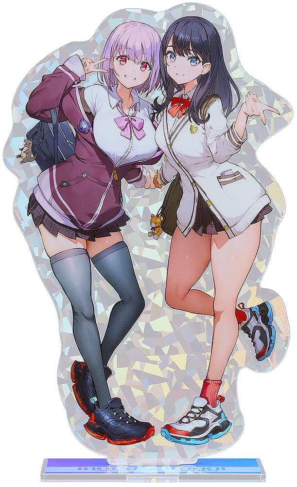 SSSS.GRIDMAN Rikka Takarada and Akane Shinjo feat. toridamono Acrylic Stand with colorful character artwork and clear display base