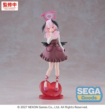 Blue Archive XStellar Koharu Happy Valentine figure wearing a chocolate-colored dress on a red heart-shaped base