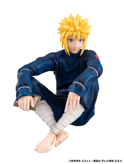 Naruto Shippuden G.E.M. Series Minato Namikaze Palm Size Figure in a relaxed seated pose