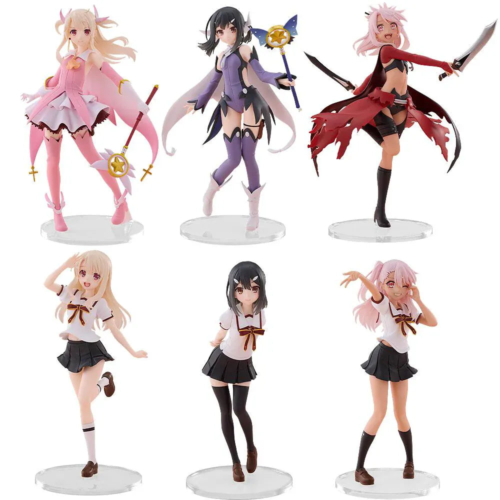 Fate kaleid liner Prisma Illya Licht The Nameless Girl CHILLfigg Set of 6 Figures featuring magical girl and school uniform designs