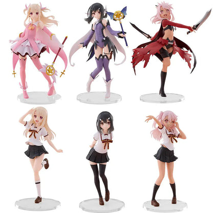 Fate kaleid liner Prisma Illya Licht The Nameless Girl CHILLfigg Set of 6 Figures featuring magical girl and school uniform designs