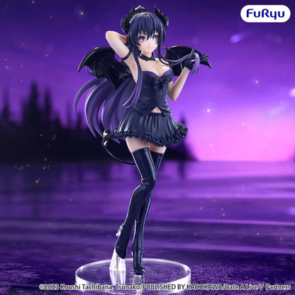 Date A Live V BiCute Dark Tohka Yatogami figure with purple hair, curved horns, black wings, a ruffled outfit, and tall boots.