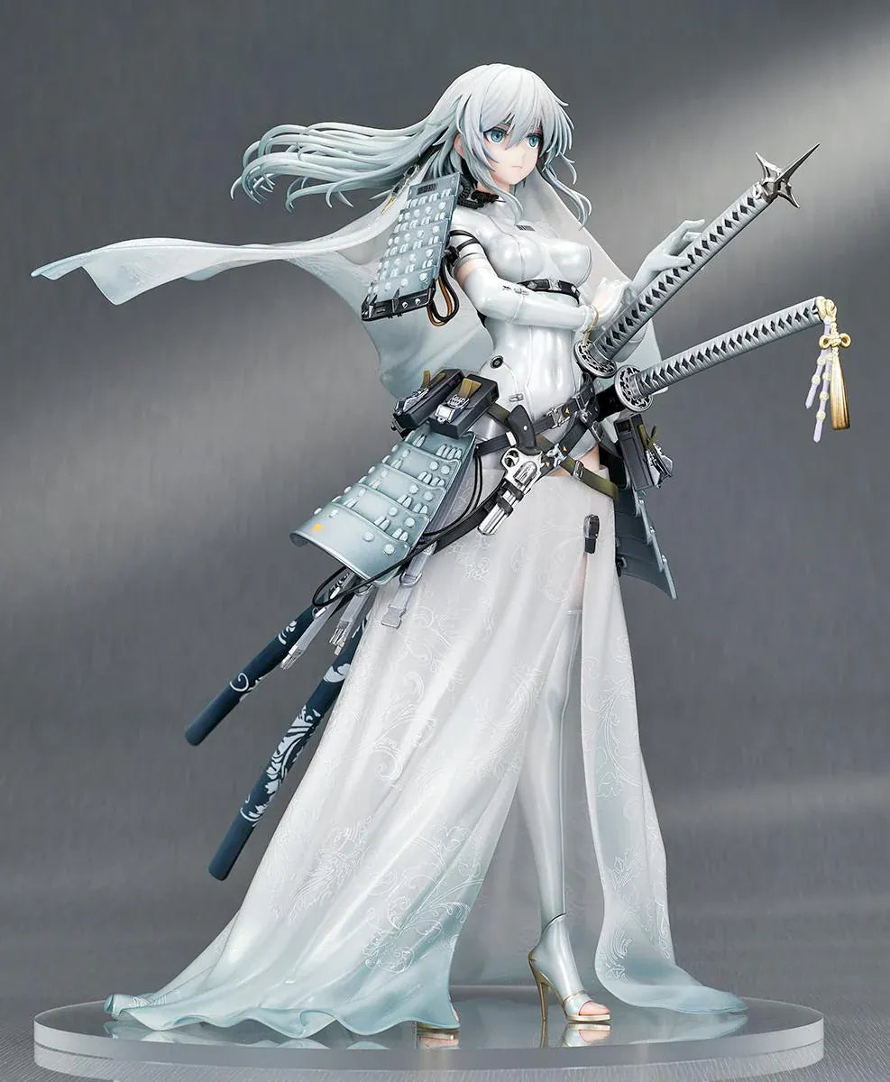 SWAV Illustration Tactical Bride Awayuki 1/7 Scale Figure in white bridal outfit with armor and sword accessories