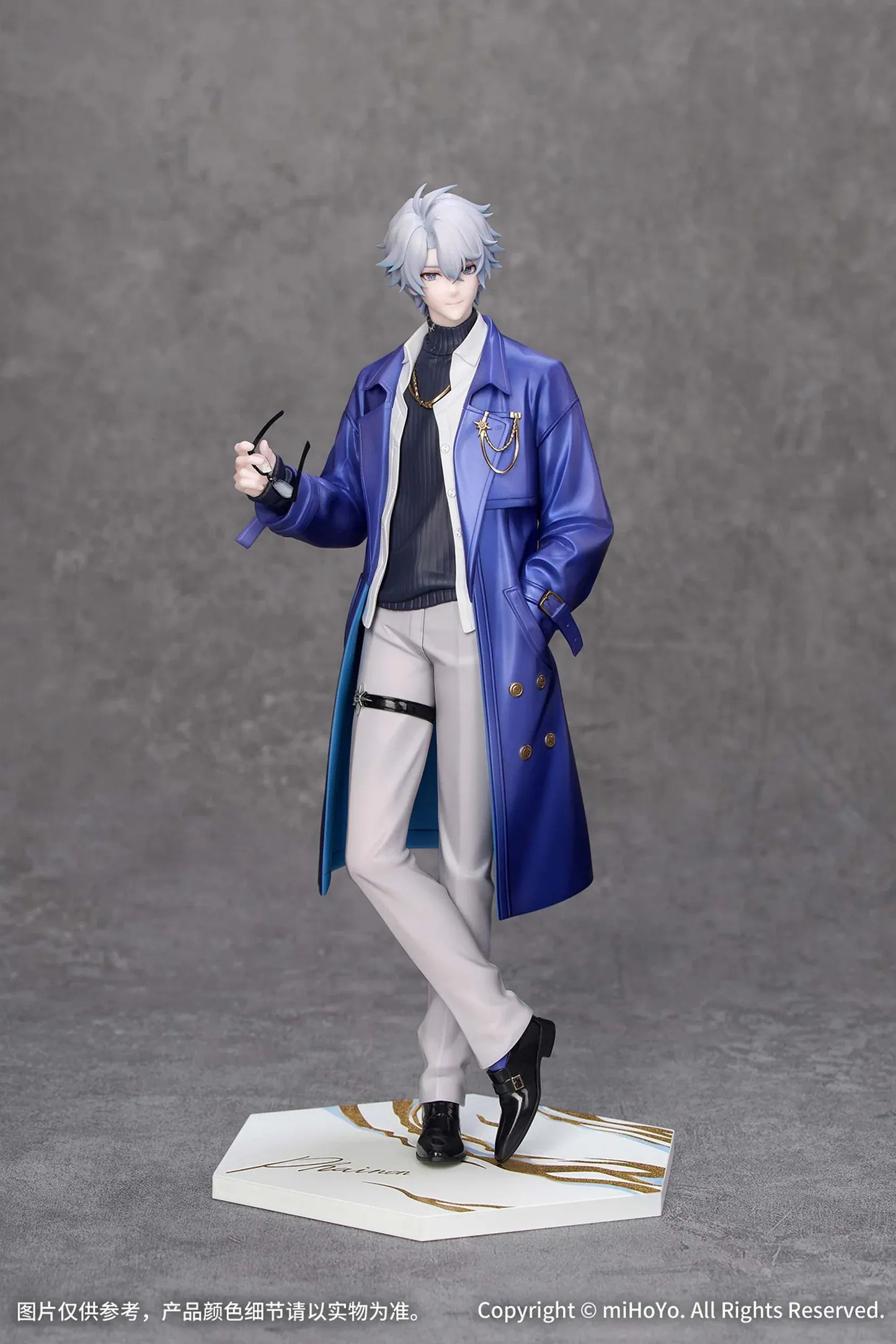 Gift+ Honkai Star Rail Phainon Express Travel Notes Ver. 1/8 Scale Figure wearing a blue long coat and holding glasses