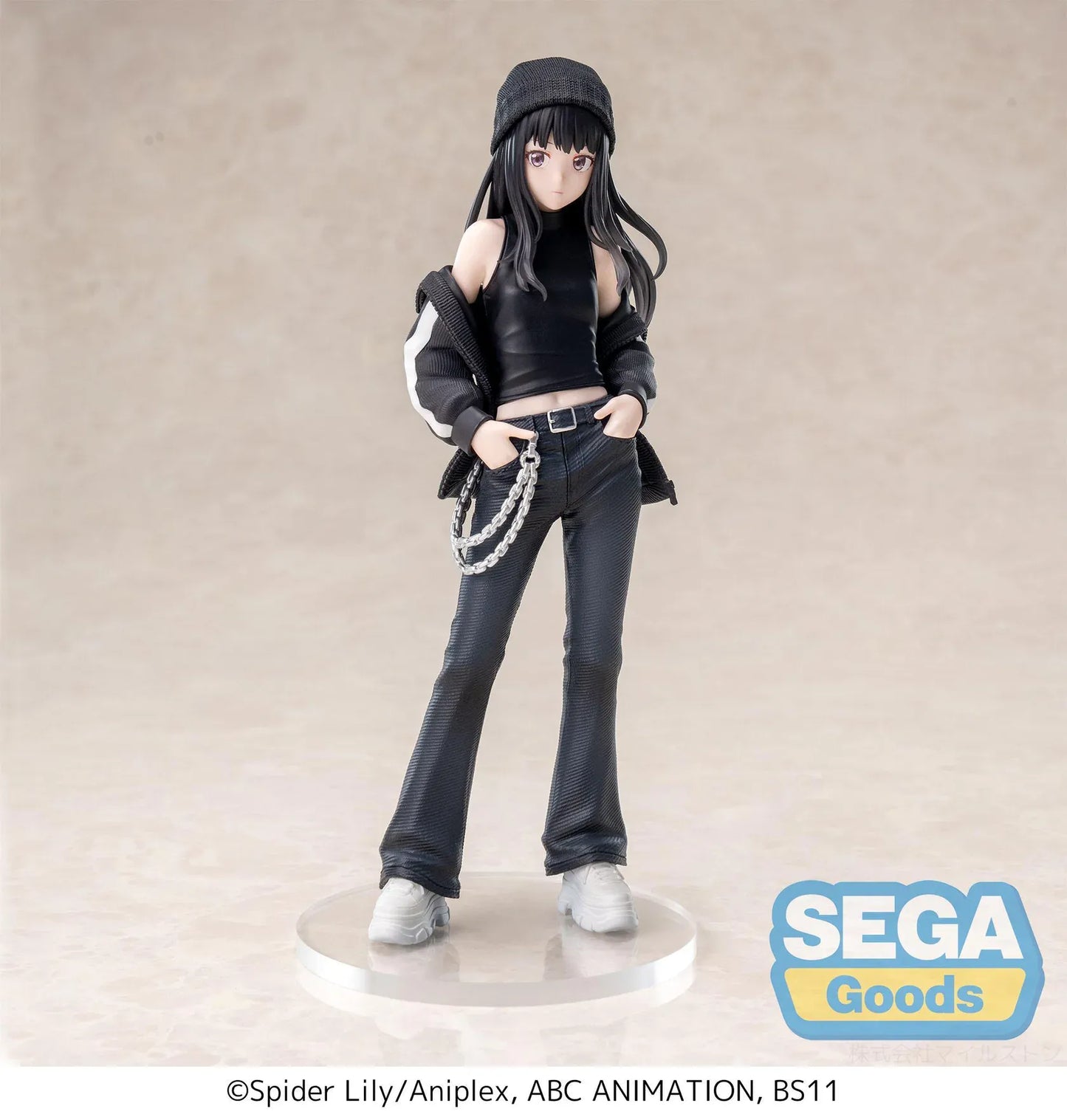 Lycoris Recoil High Premium Figure Takina Inoue Street Snap Figure wearing black streetwear with white sneakers