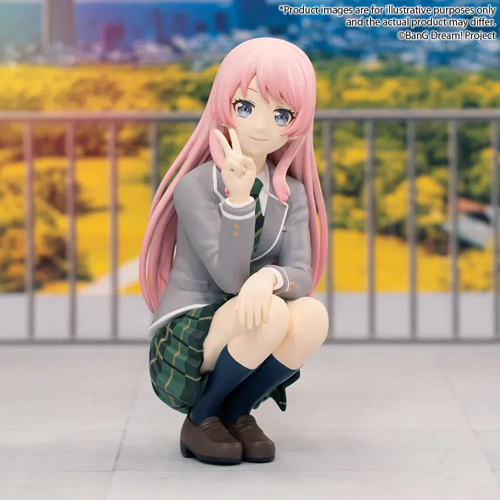 BanG Dream It's MyGO Anon Chihaya Uniform Ver Premium Figure in crouching pose with peace sign