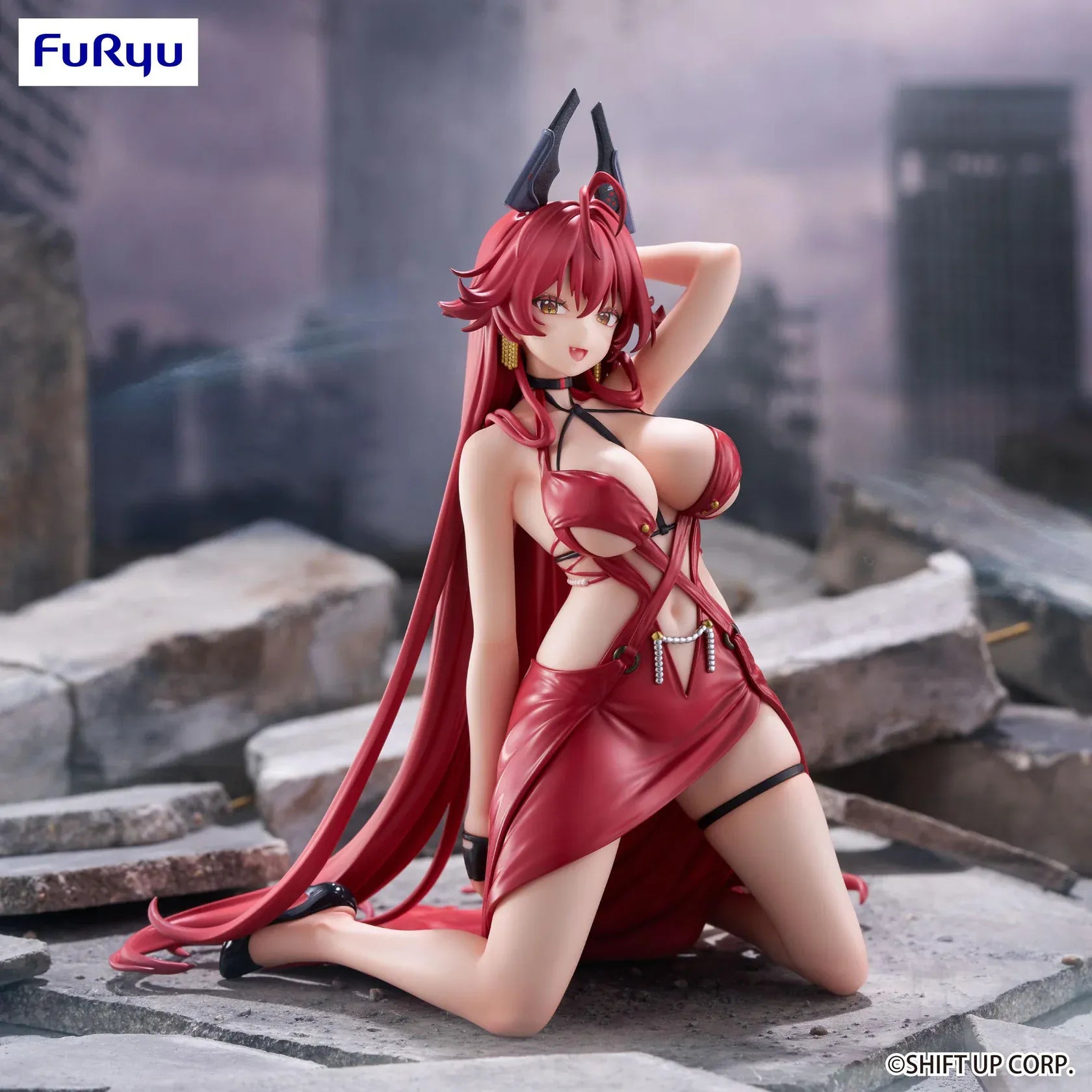 Goddess of Victory Nikke Red Hood Nonsense Red Noodle Stopper Figure Re-run with long red hair and red outfit