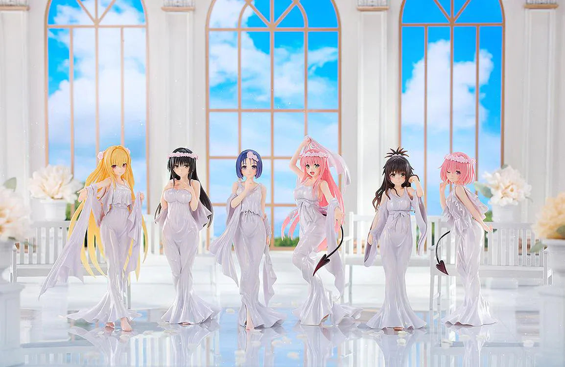 To Love-Ru Darkness 15th Anniversary Goddess Dress Ver. set of six figures in elegant white outfits