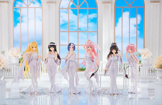 To Love-Ru Darkness 15th Anniversary Goddess Dress Ver. set of six figures in elegant white outfits