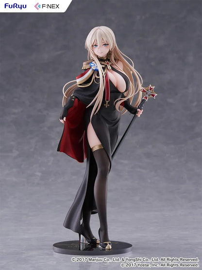 Azur Lane Bismarck Formal Dress Ver 1/7 Scale Figure wearing an elegant black and red outfit with staff