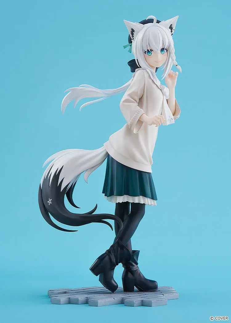 hololive production G.S. Collection Shirakami Fubuki Date Style Casual Outfit Ver. 1/7 Scale Figure with white hair, fox ears, and flowing tail