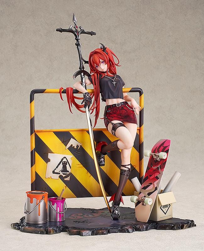 Surtr Liberte Echec 1/7 scale figure Arknights anime figure red hair urban base sword leaning pose detailed collectible