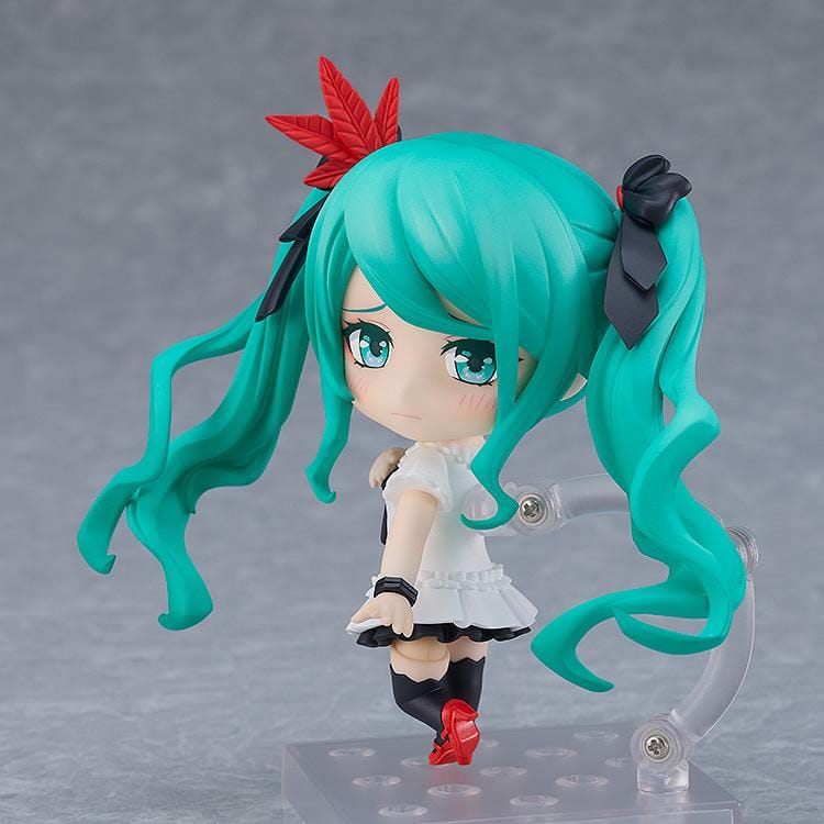 Hatsune Miku Nendoroid Hatsune Miku World Is Mine 2024 Ver. Figure Rerelease featuring Miku with teal twin tails, crown accessory, white outfit, and red and black accents.