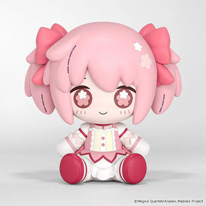 Puella Magi Madoka Magica Huggy Good Smile Madoka Kaname Figure with pink hair, bow details, and cute seated pose