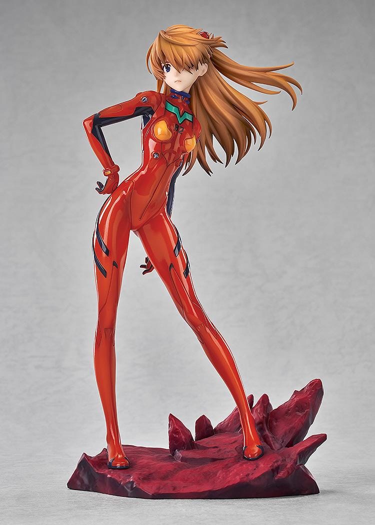 Rebuild of Evangelion Asuka Shikinami Langley 1/7 scale figure in red plugsuit standing on battle-style base