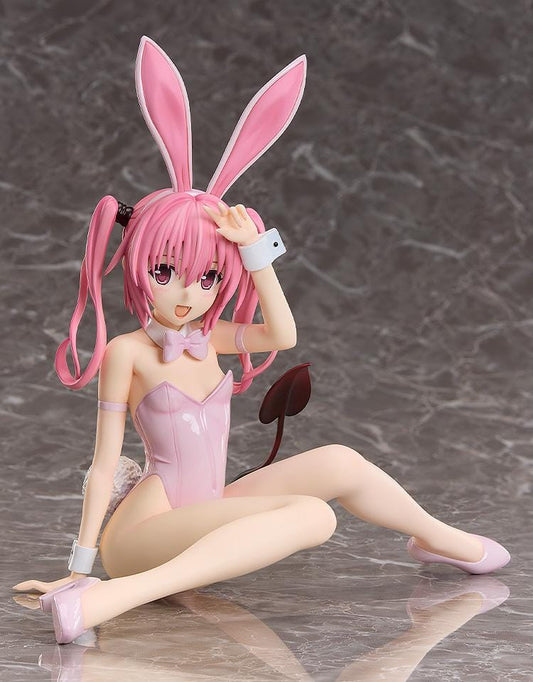 To Love-Ru Darkness Nana Astar Deviluke Bare Leg Bunny Ver. 1/4 scale figure featuring Nana in a pink bunny outfit with bunny ears in a playful seated pose