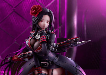 Goddess of Victory: NIKKE Maiden 1/7 Scale Figure in black and red outfit with rose accessory and weapon wings