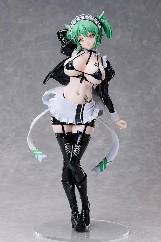 Hikage maid version 1/4 scale figure Senran Kagura anime collectible with black glossy outfit