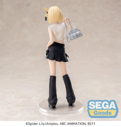 Lycoris Recoil High Premium Figure Chisato Nishikigi Street Snap Figure wearing a white crop top and black skirt