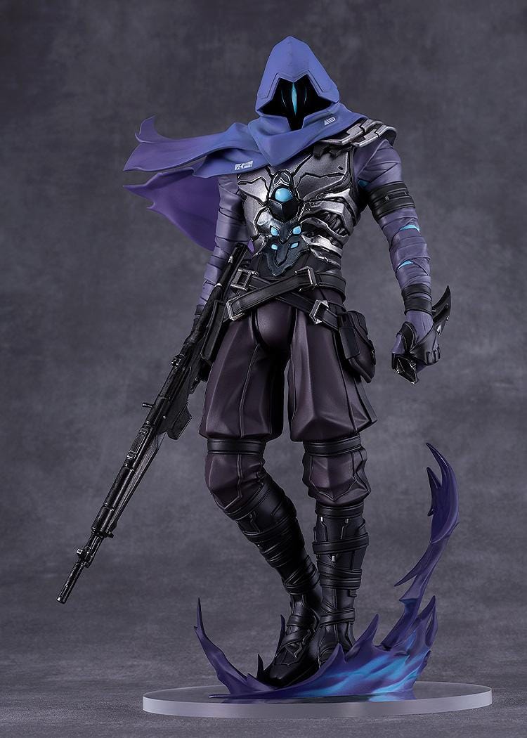 Omen Pop Up Parade SP Valorant figure with hooded armor and shadow effect base