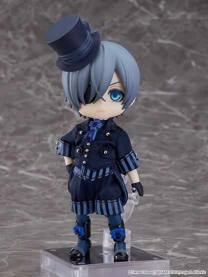Black Butler Book of the Atlantic Nendoroid Doll Ciel Phantomhive Rerelease with blue formal outfit, top hat, eyepatch, and boots