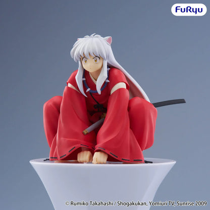 InuYasha Inuyasha Vol. 2 Noodle Stopper Figure featuring Inuyasha in his red robe with silver hair and dog ears seated on a display bowl.