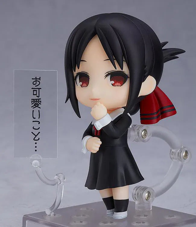 Kaguya-sama Love is War Nendoroid Kaguya Shinomiya figure rerelease featuring Kaguya in her black school uniform with red ribbon and chibi-style design